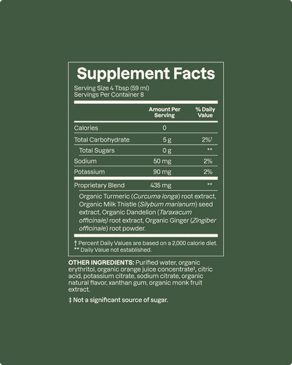 Dose for Your Liver Cleanse Detox & Repair, 16oz Bottle, 3 Pack | Organic Milk Thistle Liver Supplement with Turmeric, Dandelion, Ginger, Orange, Supports Healthy Liver Function